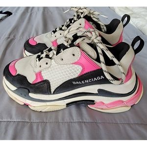 Balenciaga Triple S Sneakers in White, Pink, Black